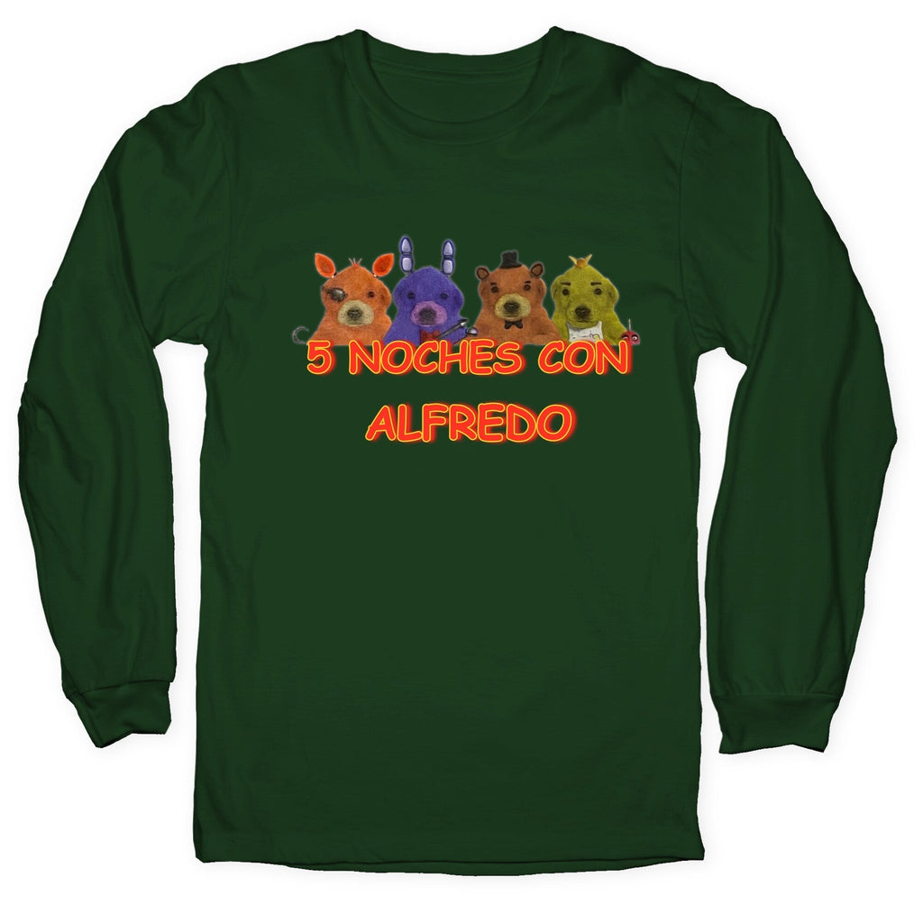 5 Noches Con Alfredo Longsleeve Tee Hoodie, Sweatshirt | CoreVibeTees.com (Image 3)