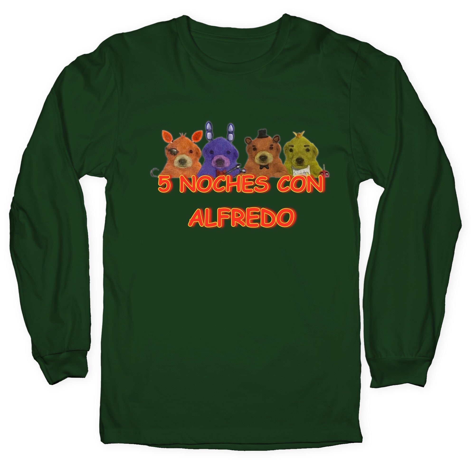 5 Noches Con Alfredo Longsleeve Tee Hoodie, Sweatshirt | CoreVibeTees.com (Image 3)