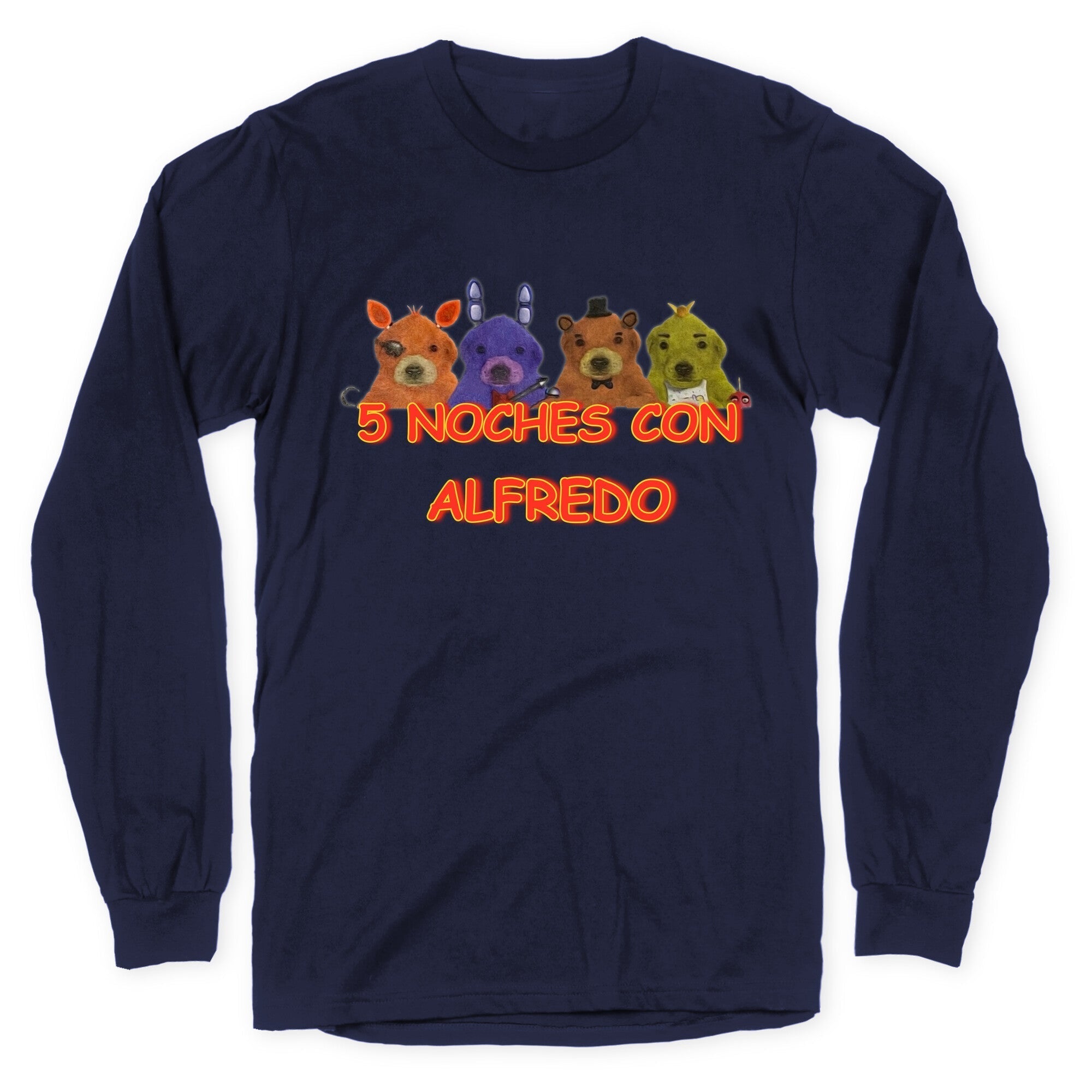 5 Noches Con Alfredo Longsleeve Tee Hoodie, Sweatshirt | CoreVibeTees.com (Image 4)