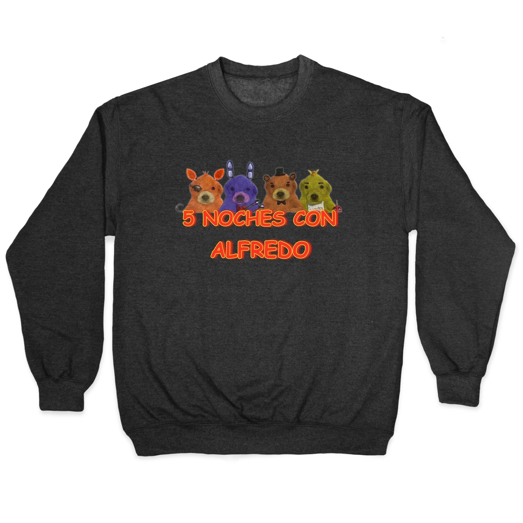 5 Noches Con Alfredo Crewneck Sweatshirt T-Shirts, Hoodie | CoreVibeTees.com (Image 1)