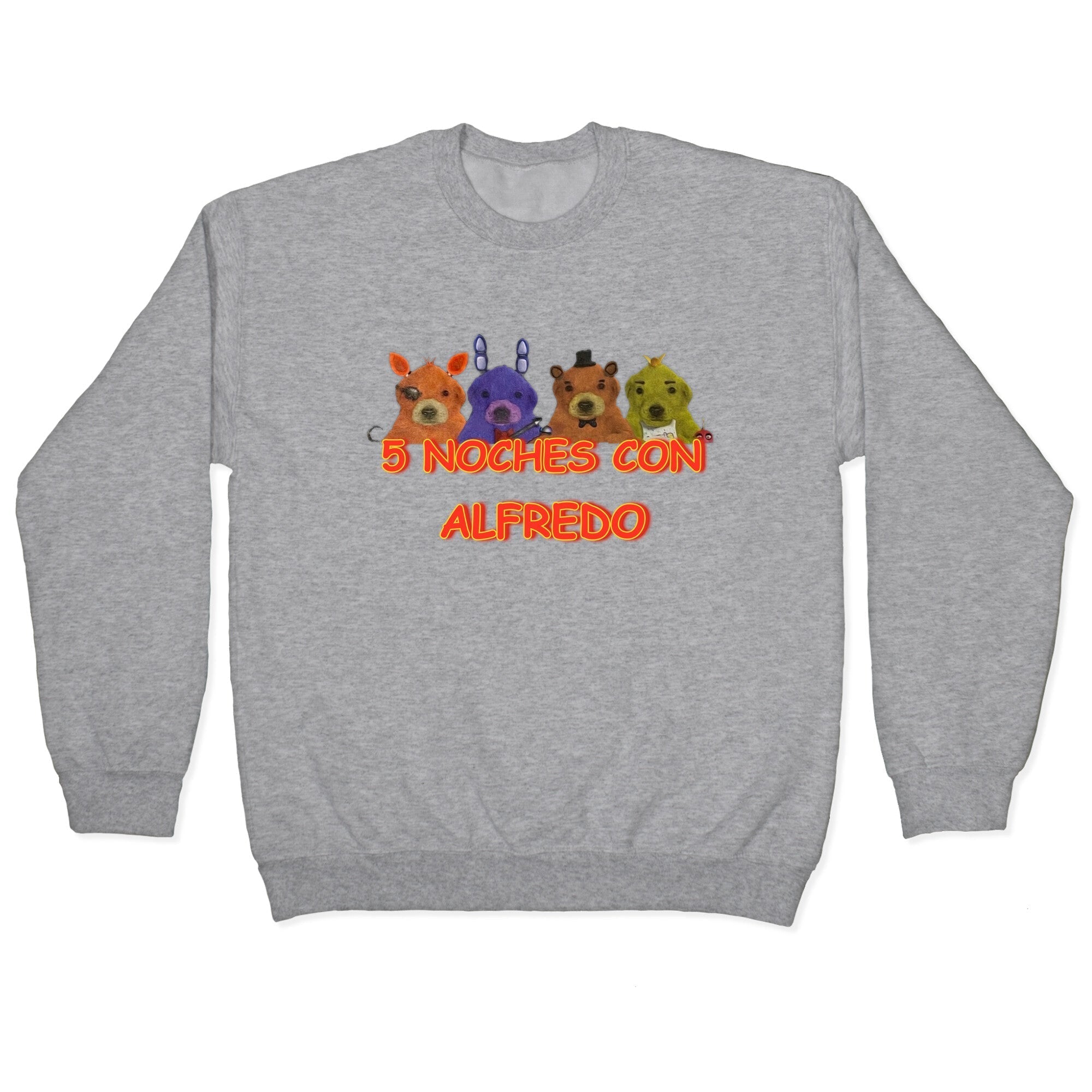 5 Noches Con Alfredo Crewneck Sweatshirt T-Shirts, Hoodie | CoreVibeTees.com (Image 2)
