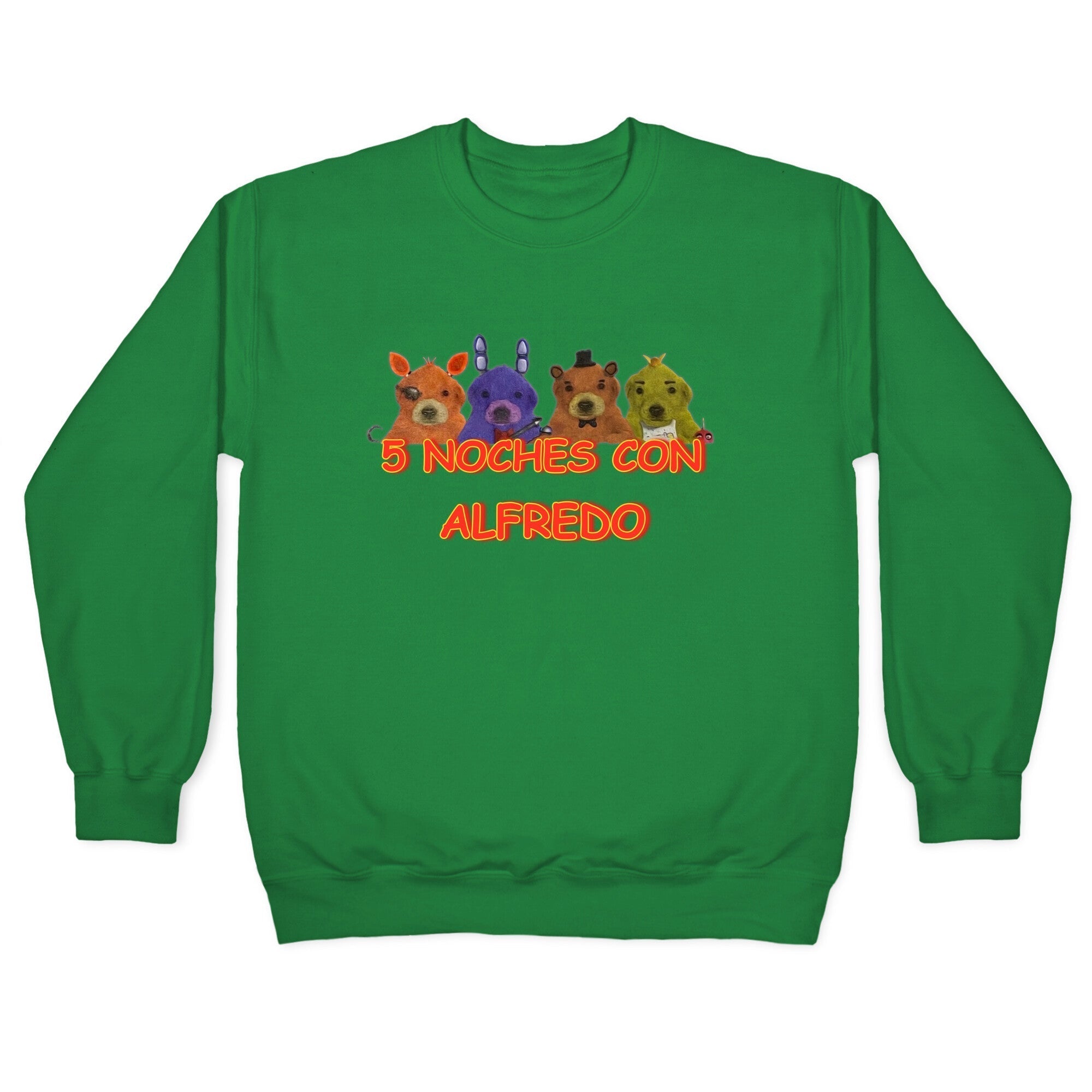 5 Noches Con Alfredo Crewneck Sweatshirt T-Shirts, Hoodie | CoreVibeTees.com (Image 3)