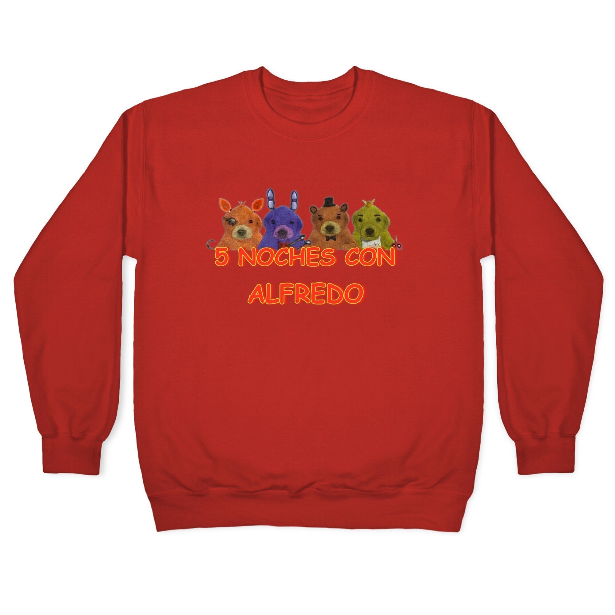 5 Noches Con Alfredo Crewneck Sweatshirt T-Shirts, Hoodie | CoreVibeTees.com (Image 5)
