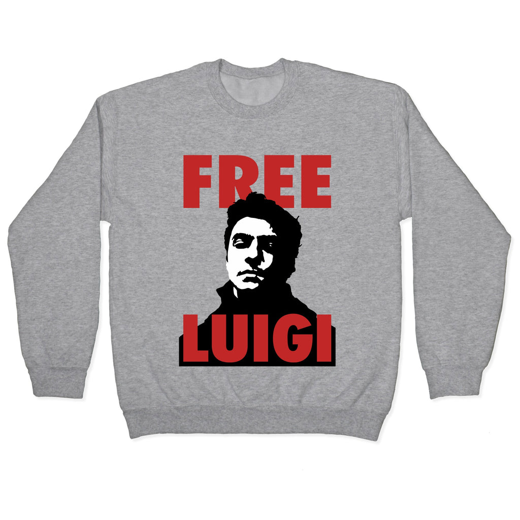 Free Luigi Mangione Crewneck Sweatshirt T-Shirts, Hoodie | CoreVibeTees.com (Image 1)