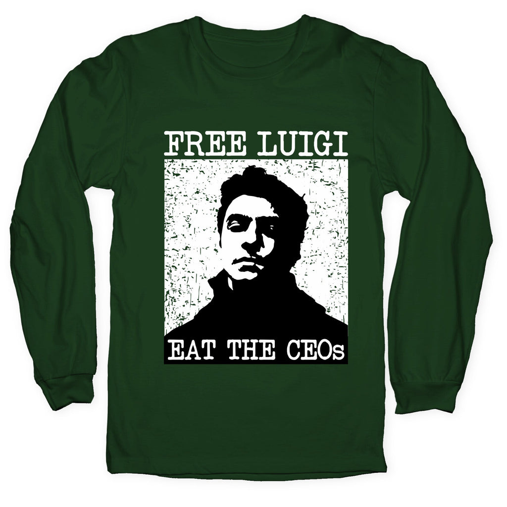 Free Luigi Eat the CEOs Longsleeve Tee Hoodie, Sweatshirt | CoreVibeTees.com (Image 3)