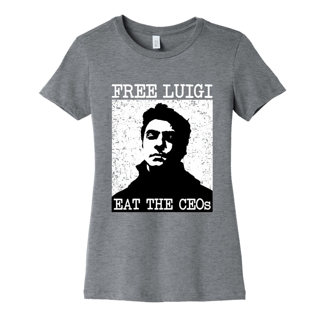 Free Luigi Eat the CEOs Womens Cotton Tee Hoodie, Sweatshirt | CoreVibeTees.com (Image 1)