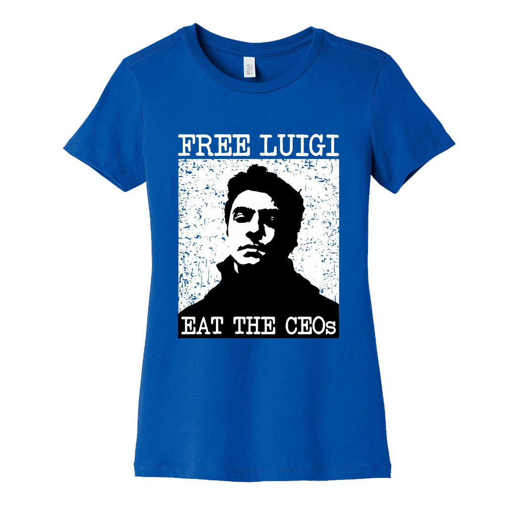 Free Luigi Eat the CEOs Womens Cotton Tee Hoodie, Sweatshirt | CoreVibeTees.com (Image 2)