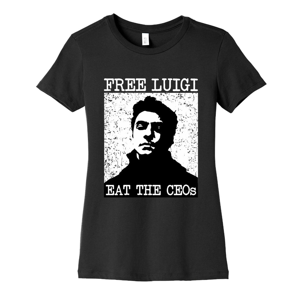 Free Luigi Eat the CEOs Womens Cotton Tee Hoodie, Sweatshirt | CoreVibeTees.com (Image 3)
