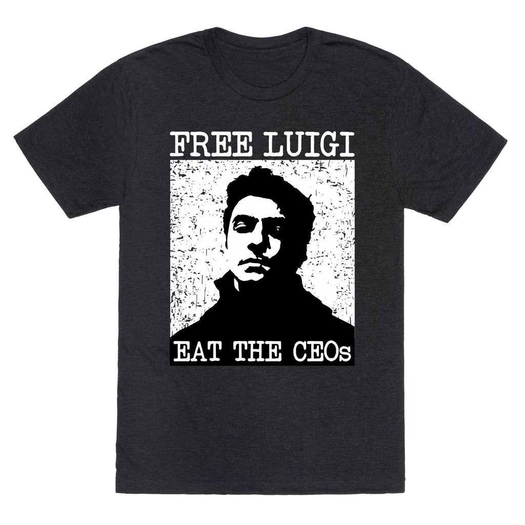 Free Luigi Eat the CEOs Unisex Triblend Tee Hoodie, Sweatshirt | CoreVibeTees.com (Image 1)
