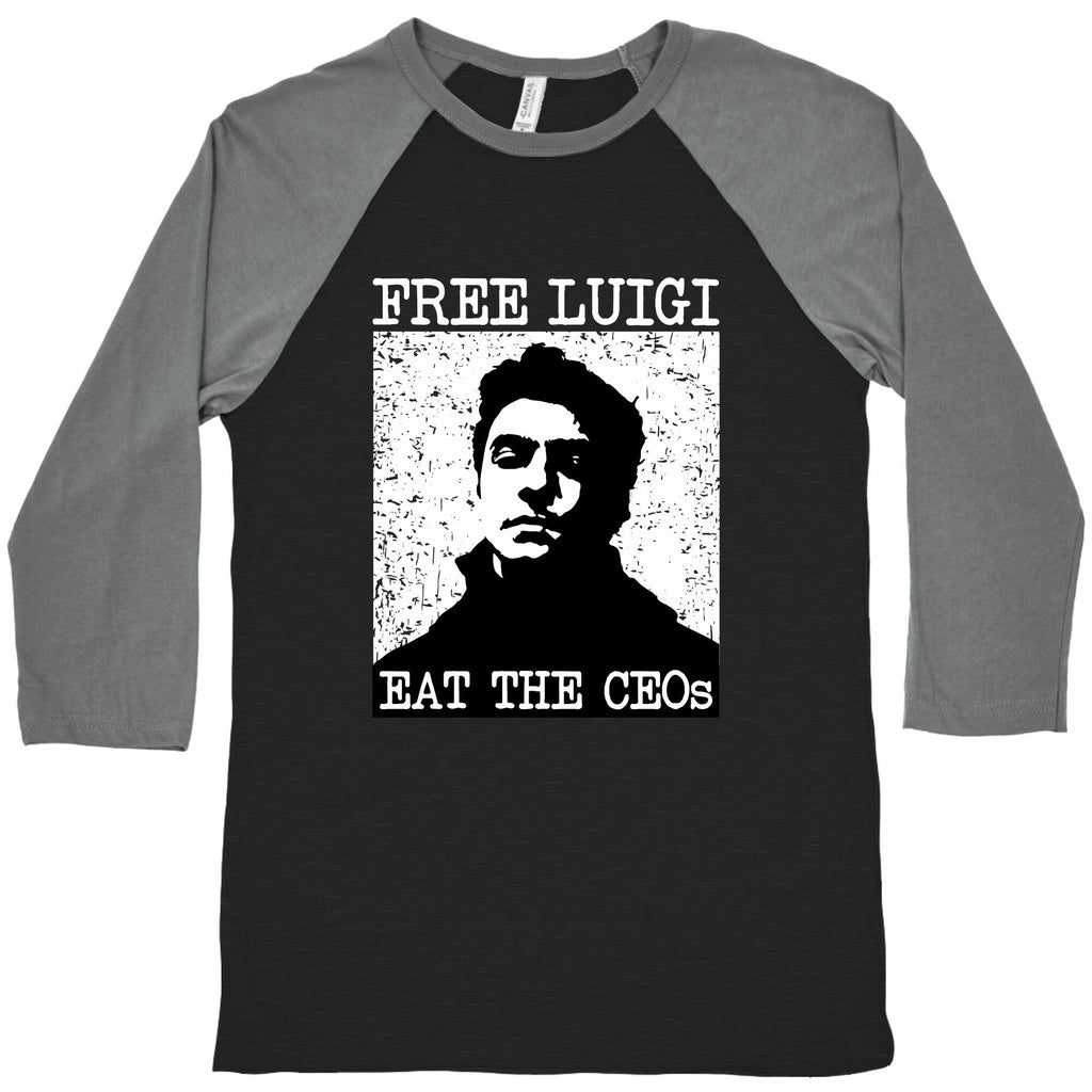 Free Luigi Eat the CEOs Baseball Tee Hoodie, Sweatshirt | CoreVibeTees.com (Image 1)