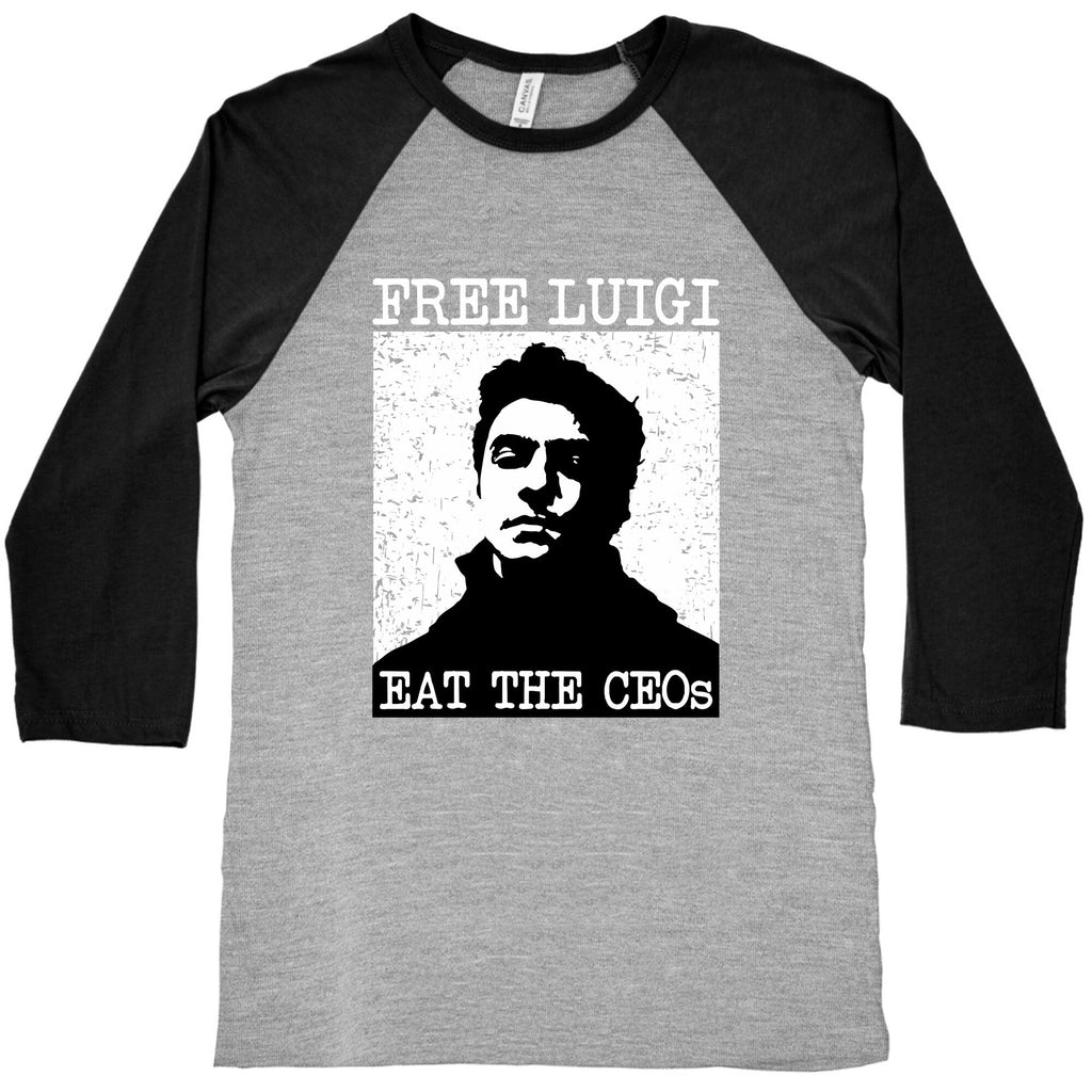 Free Luigi Eat the CEOs Baseball Tee Hoodie, Sweatshirt | CoreVibeTees.com (Image 2)