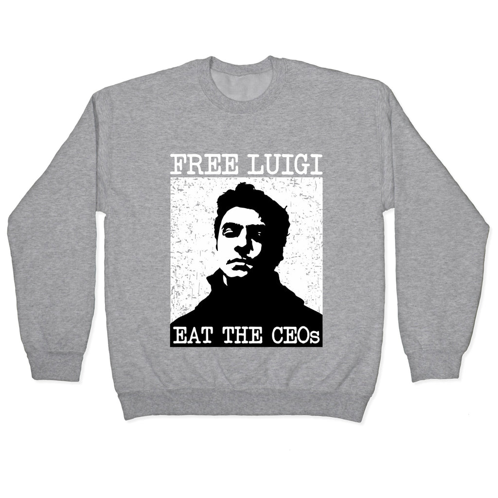 Free Luigi Eat the CEOs Crewneck Sweatshirt T-Shirts, Hoodie | CoreVibeTees.com (Image 2)