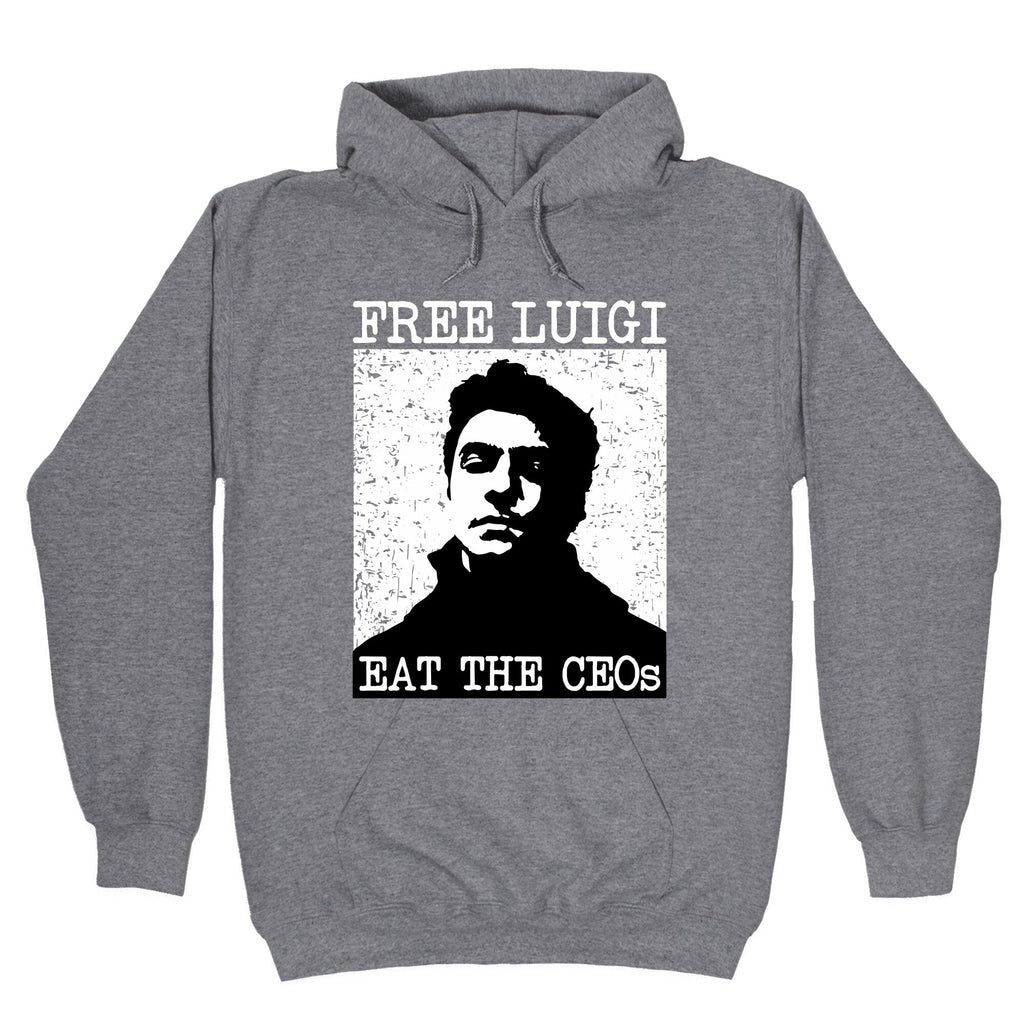 Free Luigi Eat the CEOs Hoodie T-Shirts, Sweatshirt | CoreVibeTees.com (Image 1)