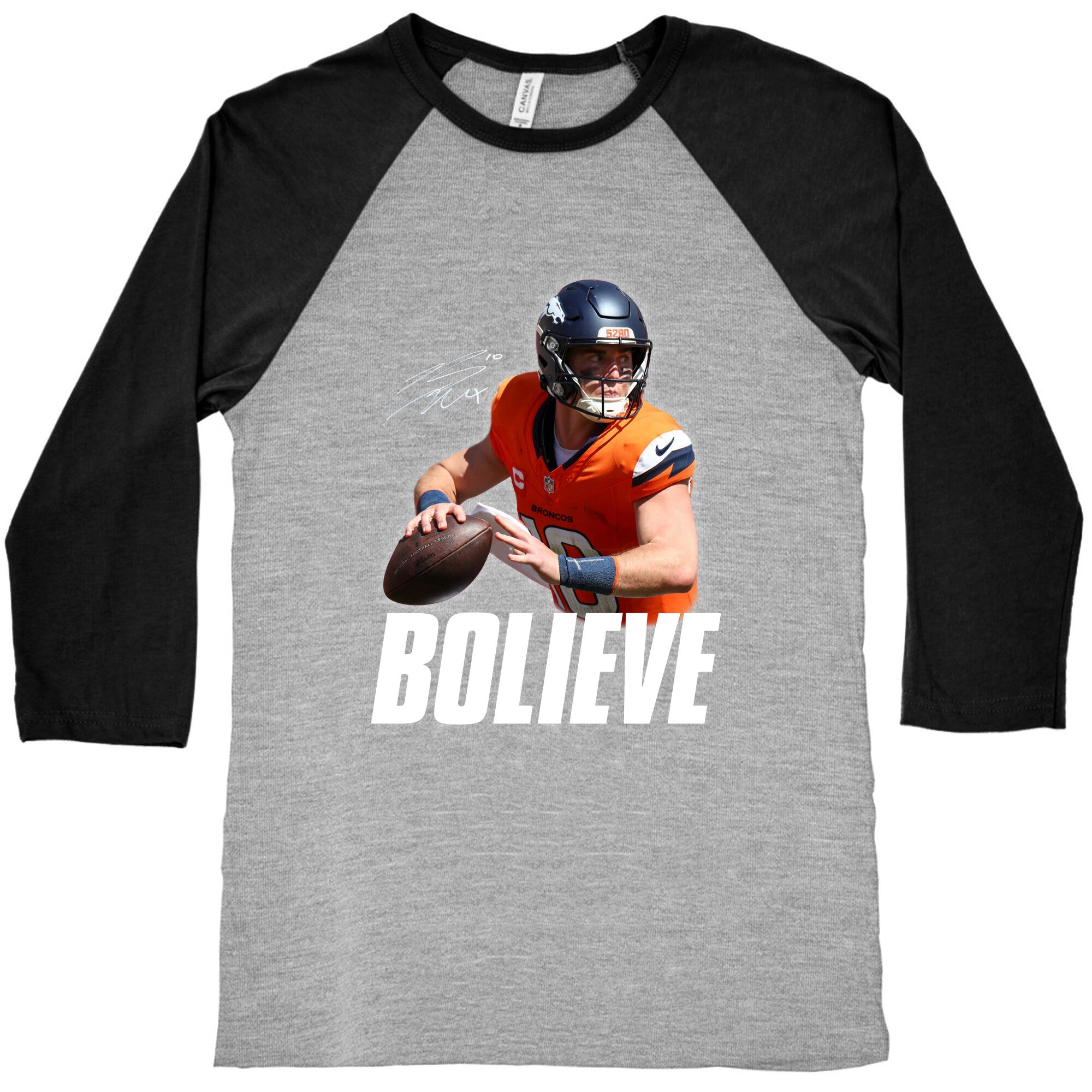 Bolieve Bo Nix Baseball Tee Hoodie, Sweatshirt | CoreVibeTees.com (Image 2)