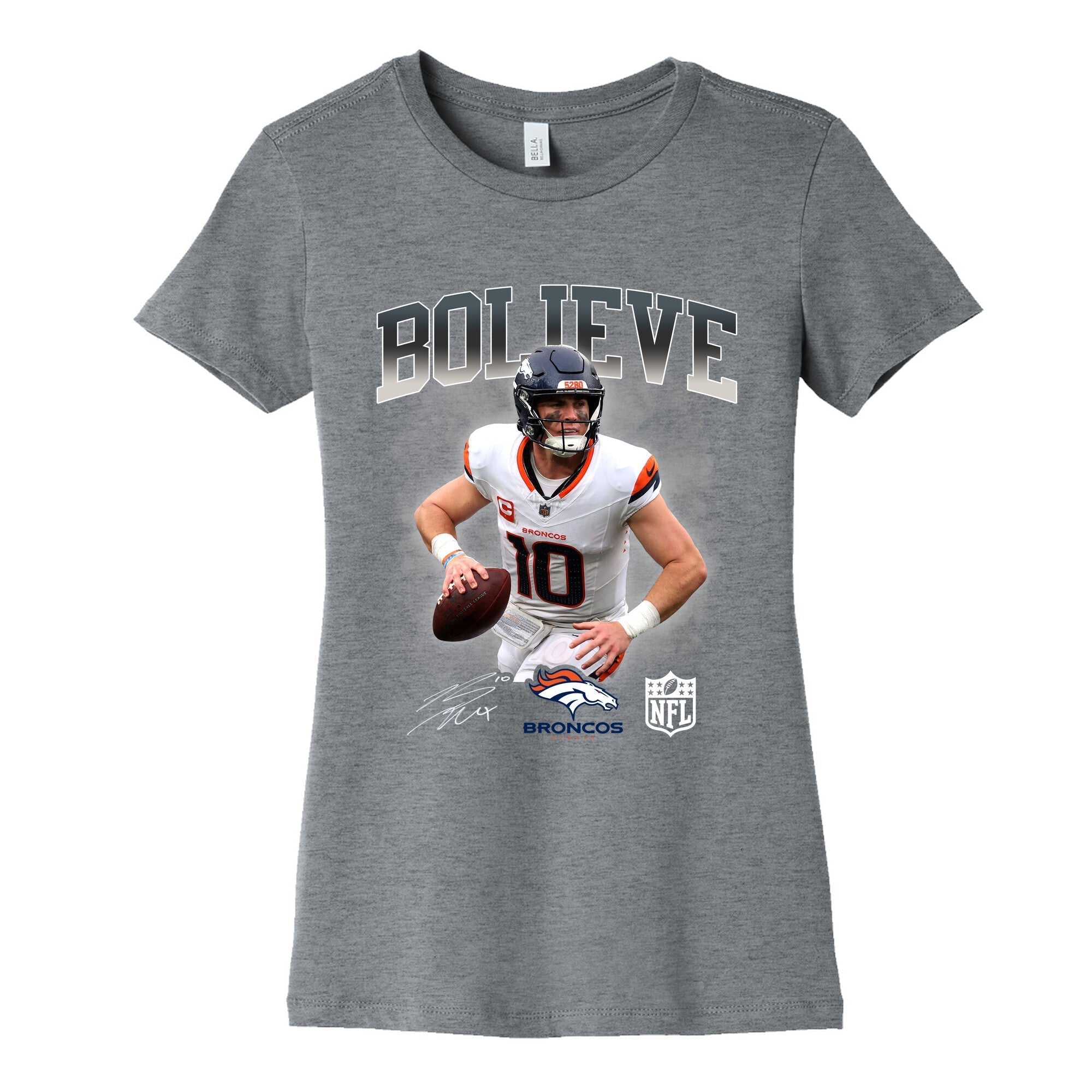 Bo Nix Bolieve Womens Cotton Tee Hoodie, Sweatshirt | CoreVibeTees.com (Image 1)