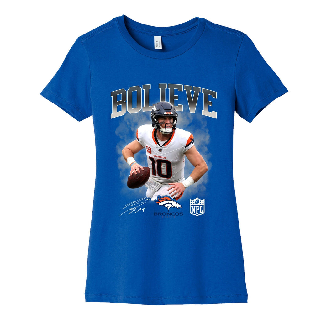 Bo Nix Bolieve Womens Cotton Tee Hoodie, Sweatshirt | CoreVibeTees.com (Image 2)