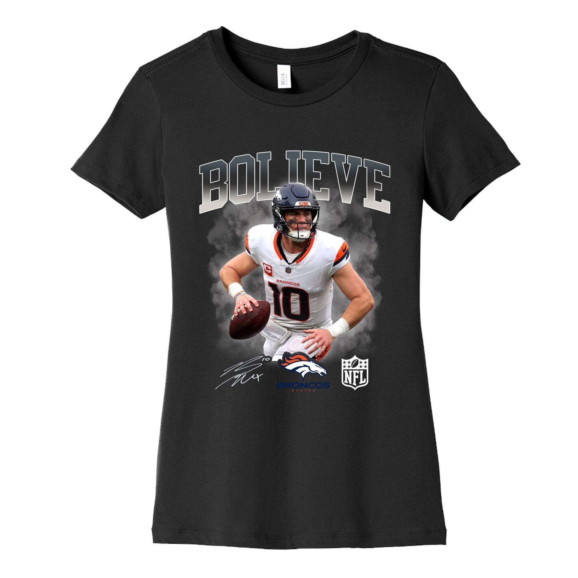 Bo Nix Bolieve Womens Cotton Tee Hoodie, Sweatshirt | CoreVibeTees.com (Image 3)