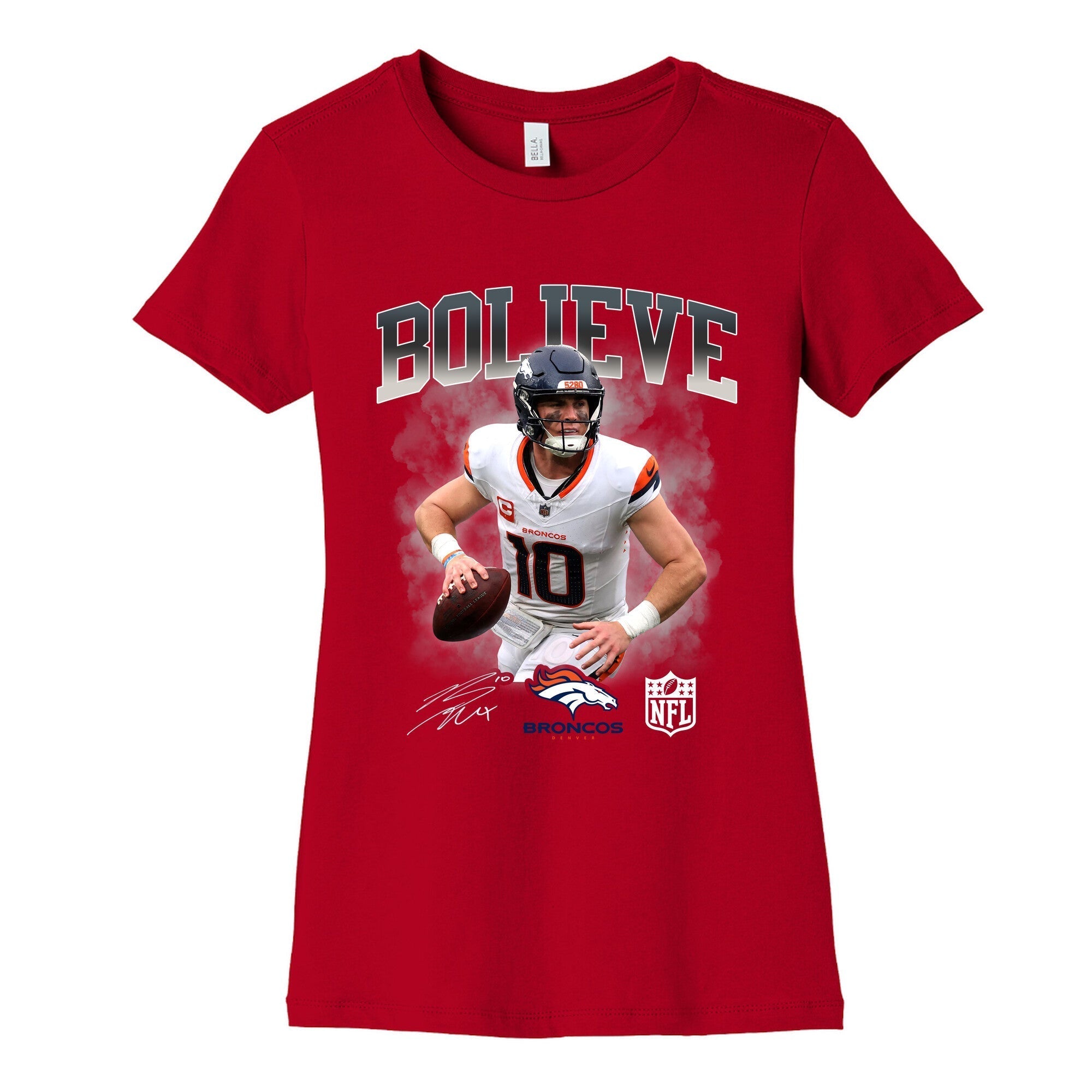 Bo Nix Bolieve Womens Cotton Tee Hoodie, Sweatshirt | CoreVibeTees.com (Image 4)