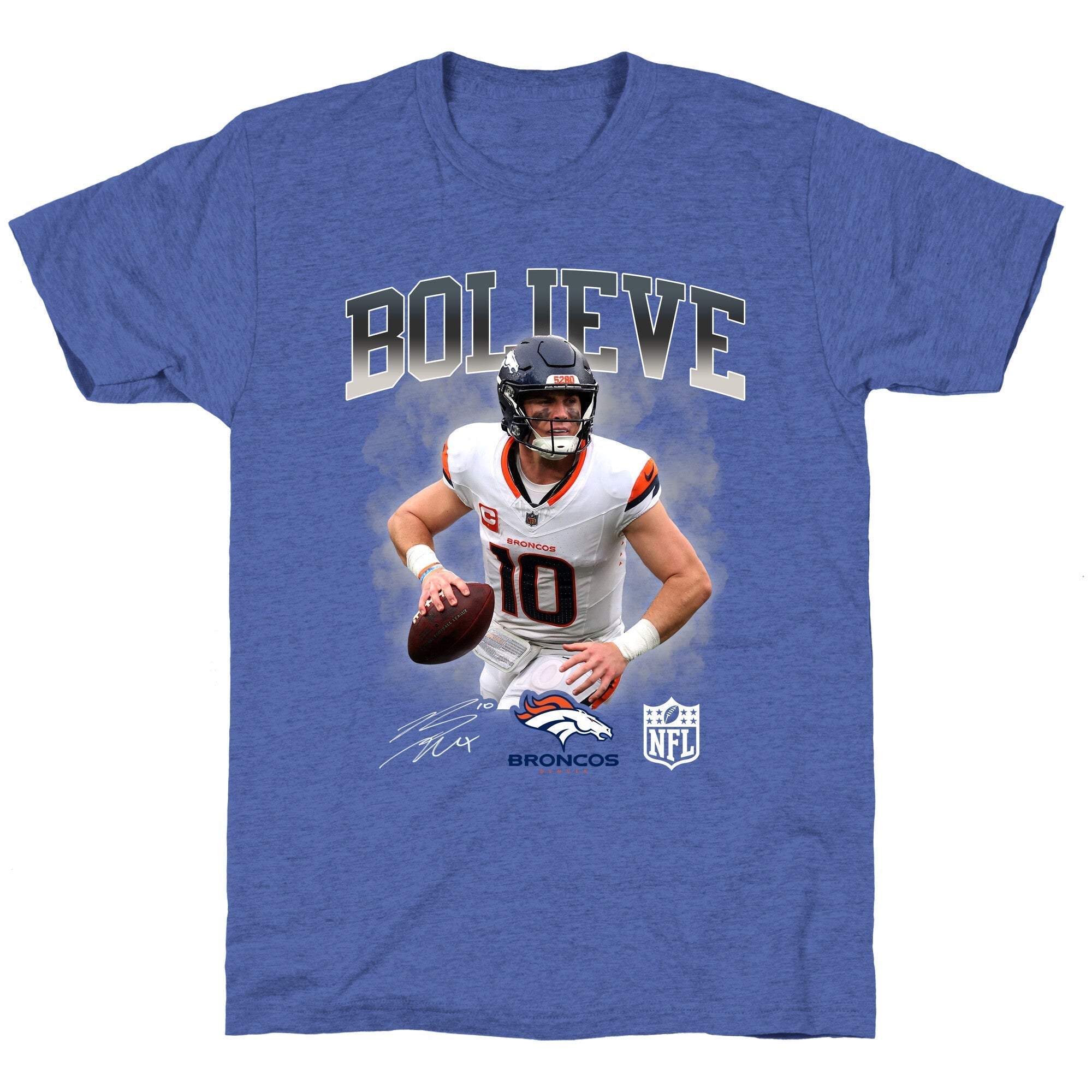 Bo Nix Bolieve Unisex Triblend Tee Hoodie, Sweatshirt | CoreVibeTees.com (Image 3)