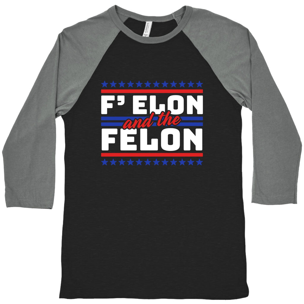 Elon & The Felon Baseball Tee Hoodie, Sweatshirt | CoreVibeTees.com (Image 1)