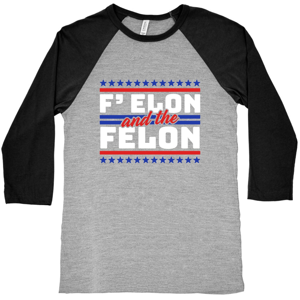 Elon & The Felon Baseball Tee Hoodie, Sweatshirt | CoreVibeTees.com (Image 2)