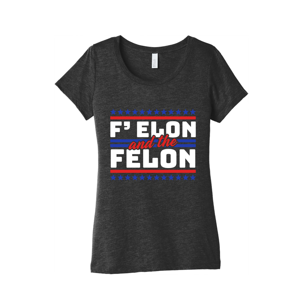 Elon & The Felon Womens Triblend Tee Hoodie, Sweatshirt | CoreVibeTees.com (Image 1)