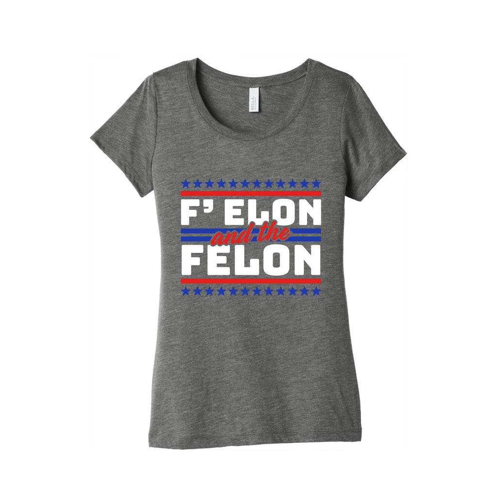 Elon & The Felon Womens Triblend Tee Hoodie, Sweatshirt | CoreVibeTees.com (Image 2)