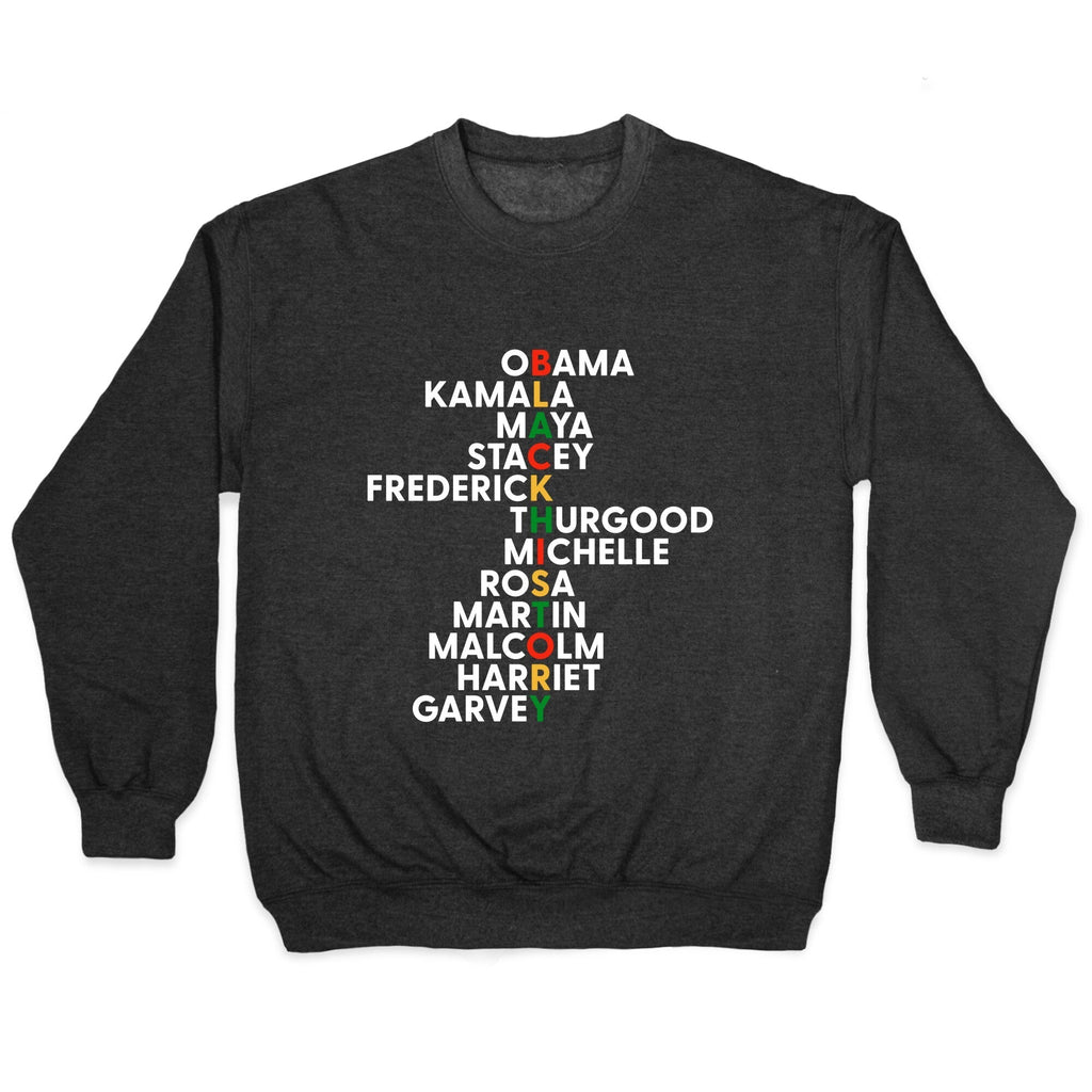 Black History Month Leaders Crewneck Sweatshirt T-Shirts, Hoodie | CoreVibeTees.com (Image 1)