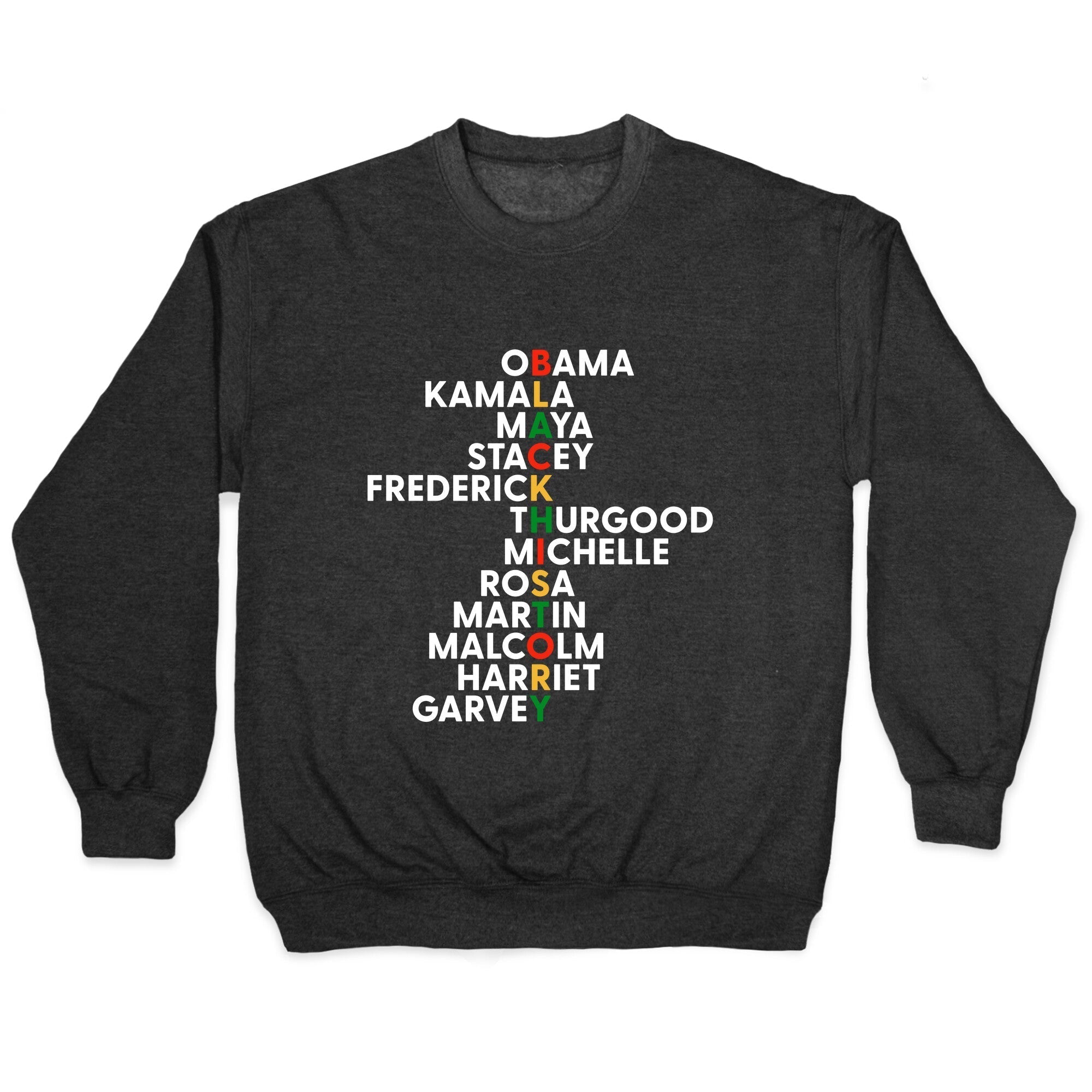Black History Month Leaders Crewneck Sweatshirt T-Shirts, Hoodie | CoreVibeTees.com (Image 1)