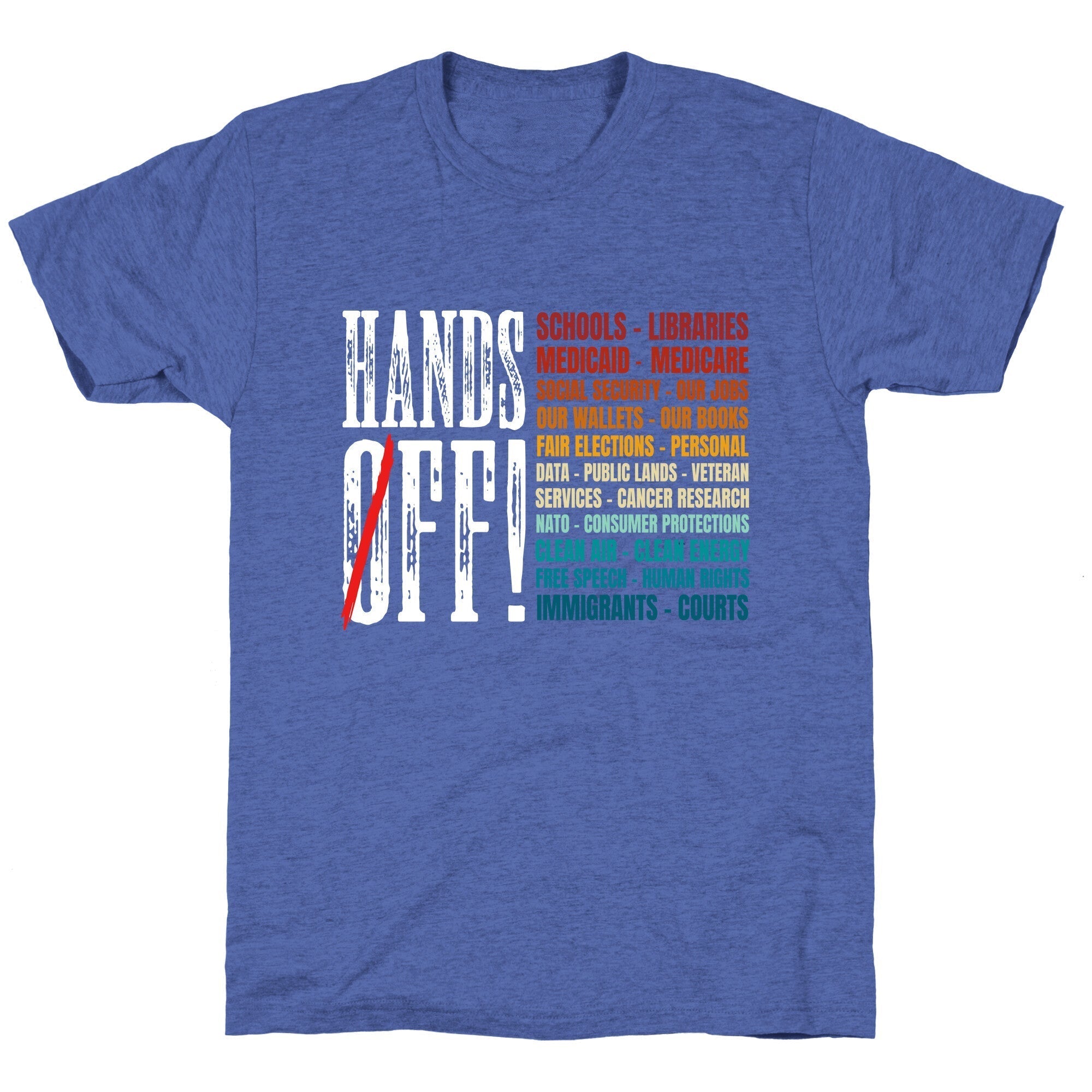 Hands Off Trump Protest Unisex Triblend Tee Hoodie, Sweatshirt | CoreVibeTees.com (Image 3)