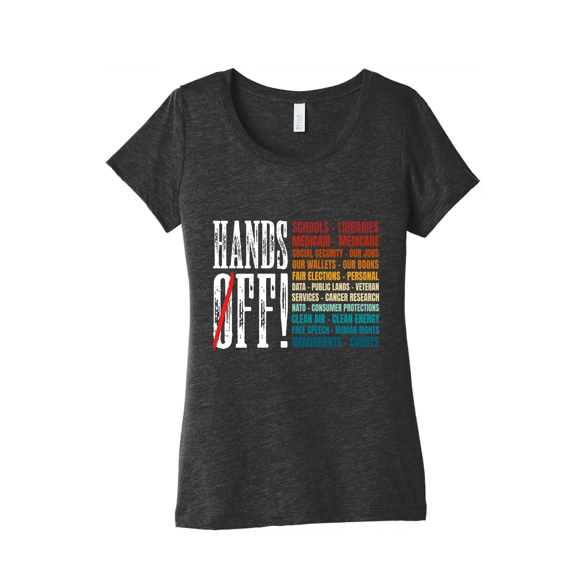Hands Off Trump Protest Womens Triblend Tee Hoodie, Sweatshirt | CoreVibeTees.com (Image 1)