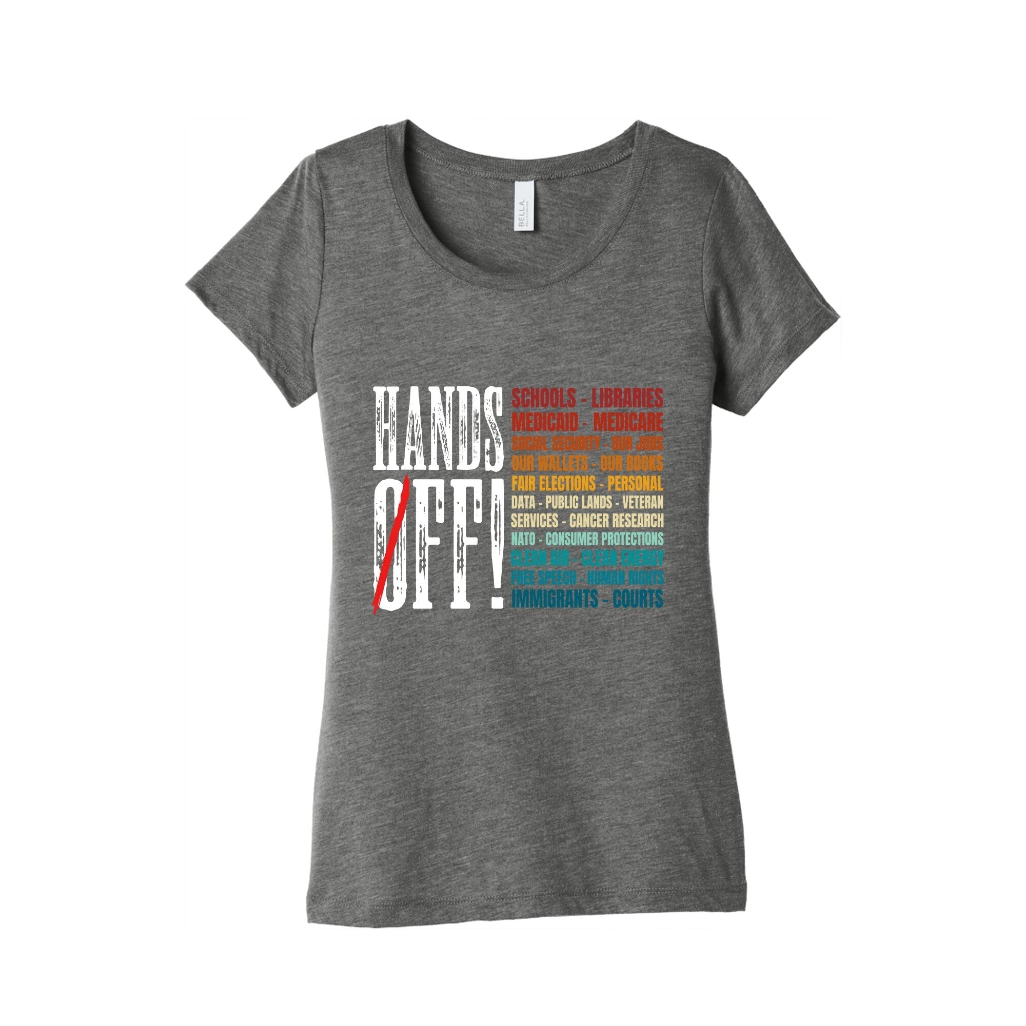 Hands Off Trump Protest Womens Triblend Tee Hoodie, Sweatshirt | CoreVibeTees.com (Image 2)