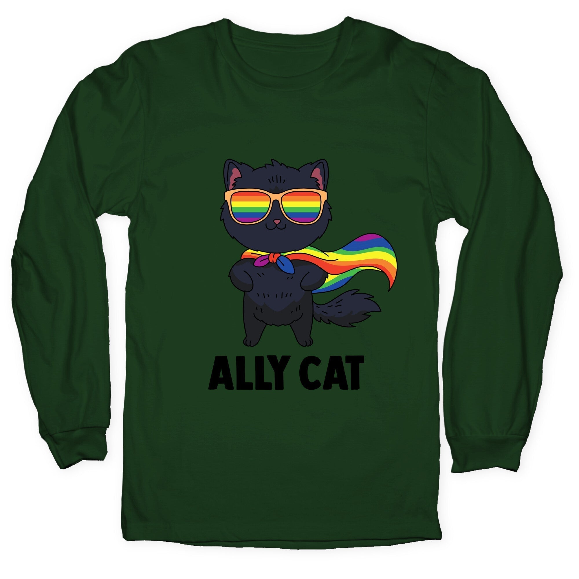Ally Cat Longsleeve Tee Hoodie, Sweatshirt | CoreVibeTees.com (Image 1)