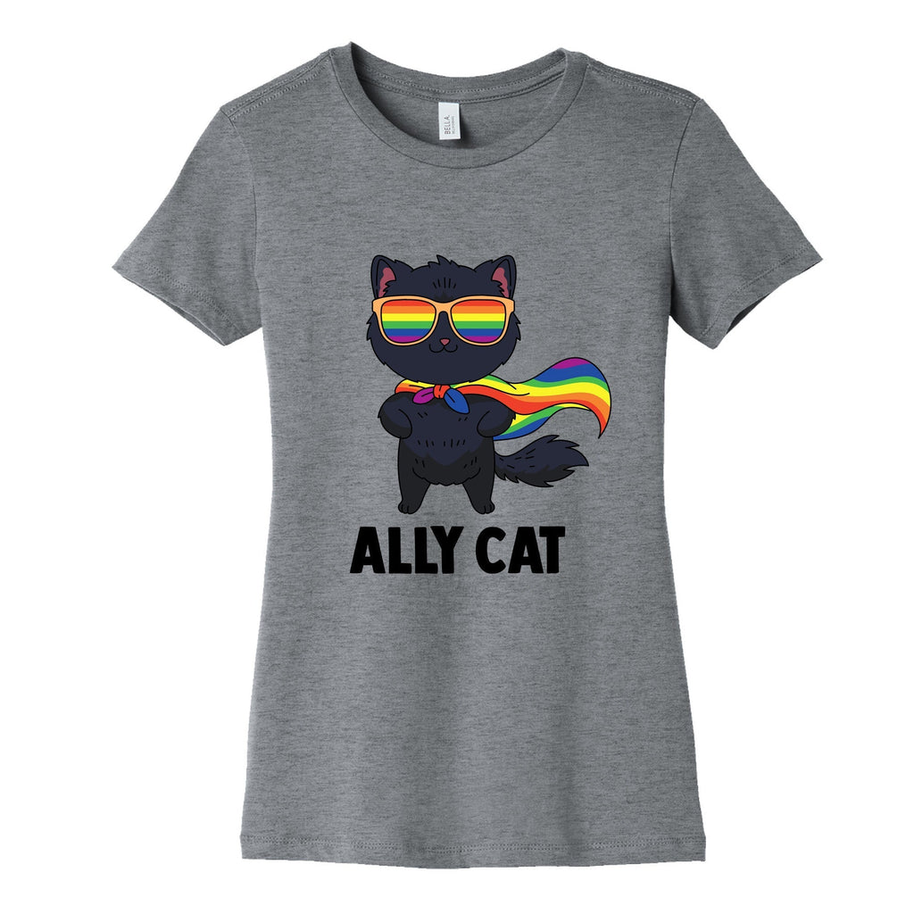 Ally Cat Womens Cotton Tee Hoodie, Sweatshirt | CoreVibeTees.com (Image 1)