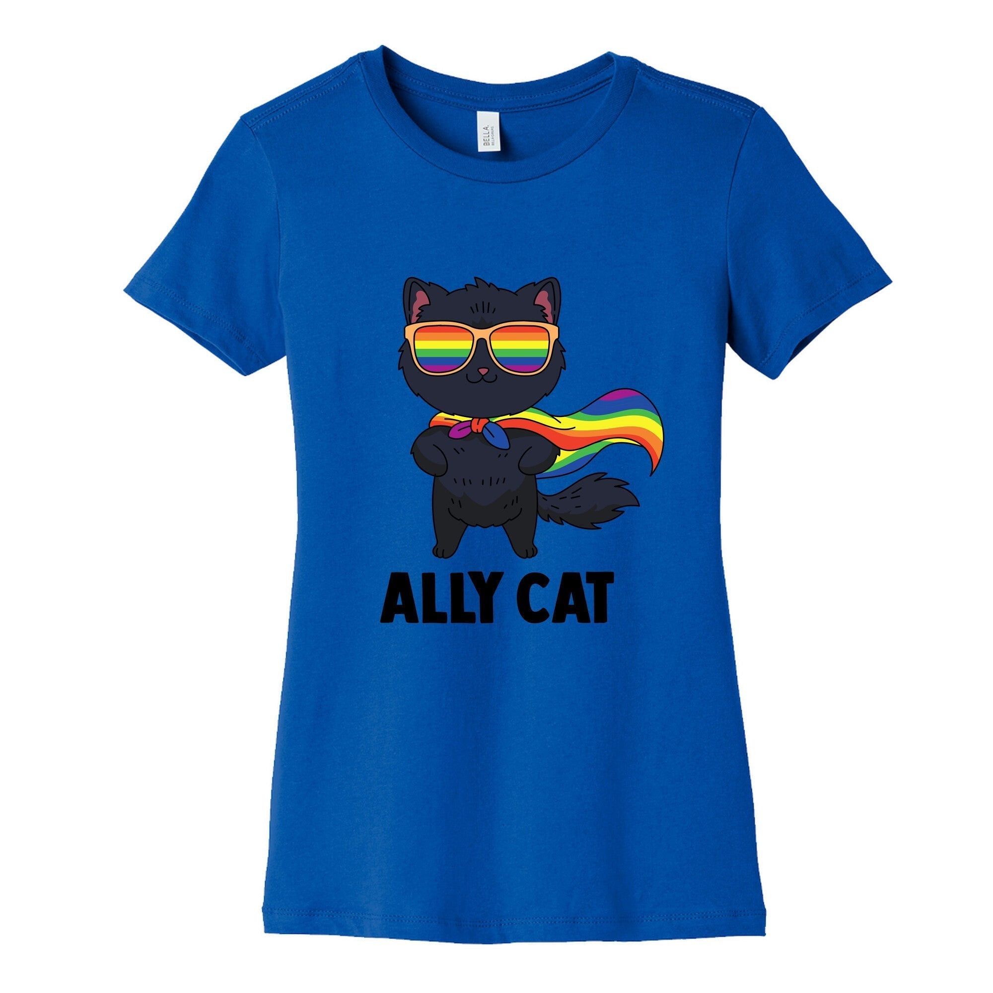 Ally Cat Womens Cotton Tee Hoodie, Sweatshirt | CoreVibeTees.com (Image 2)