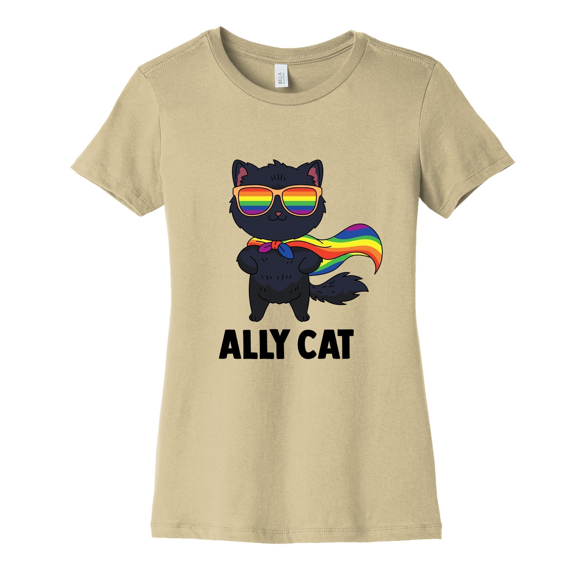 Ally Cat Womens Cotton Tee Hoodie, Sweatshirt | CoreVibeTees.com (Image 3)