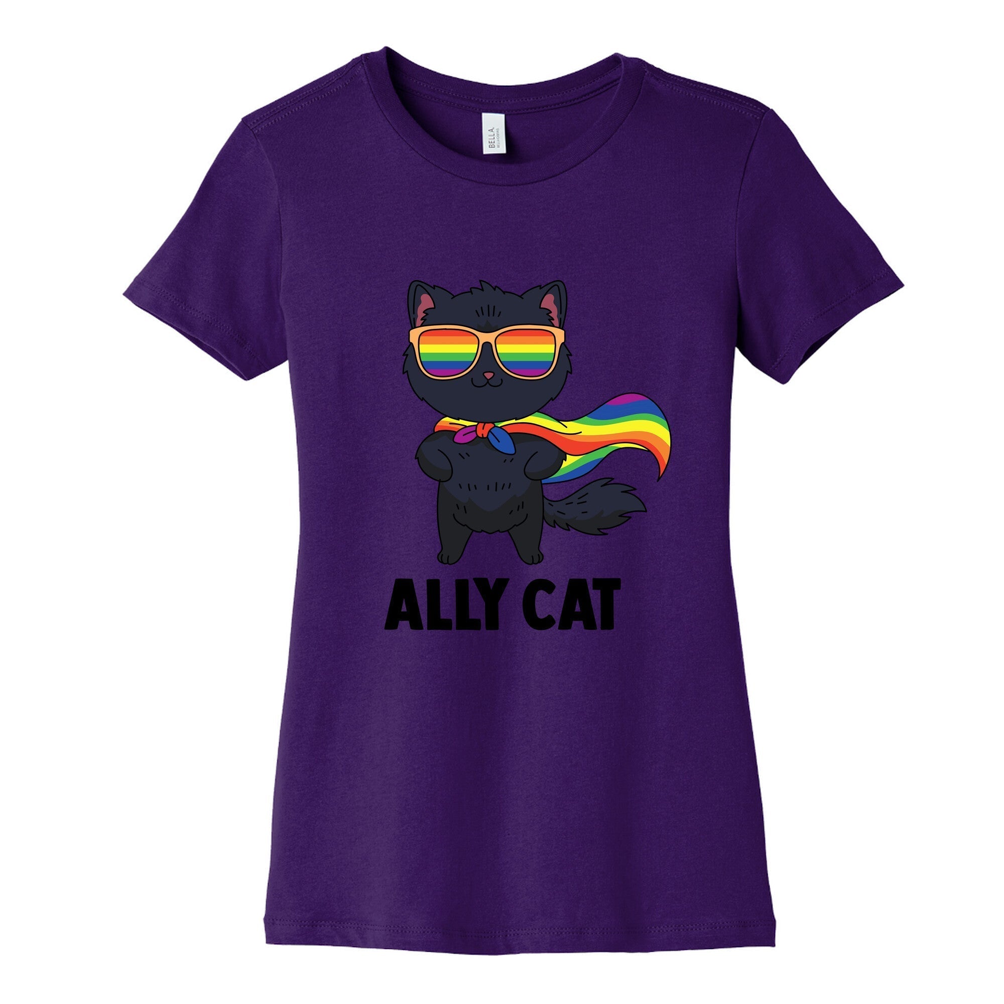 Ally Cat Womens Cotton Tee Hoodie, Sweatshirt | CoreVibeTees.com (Image 4)