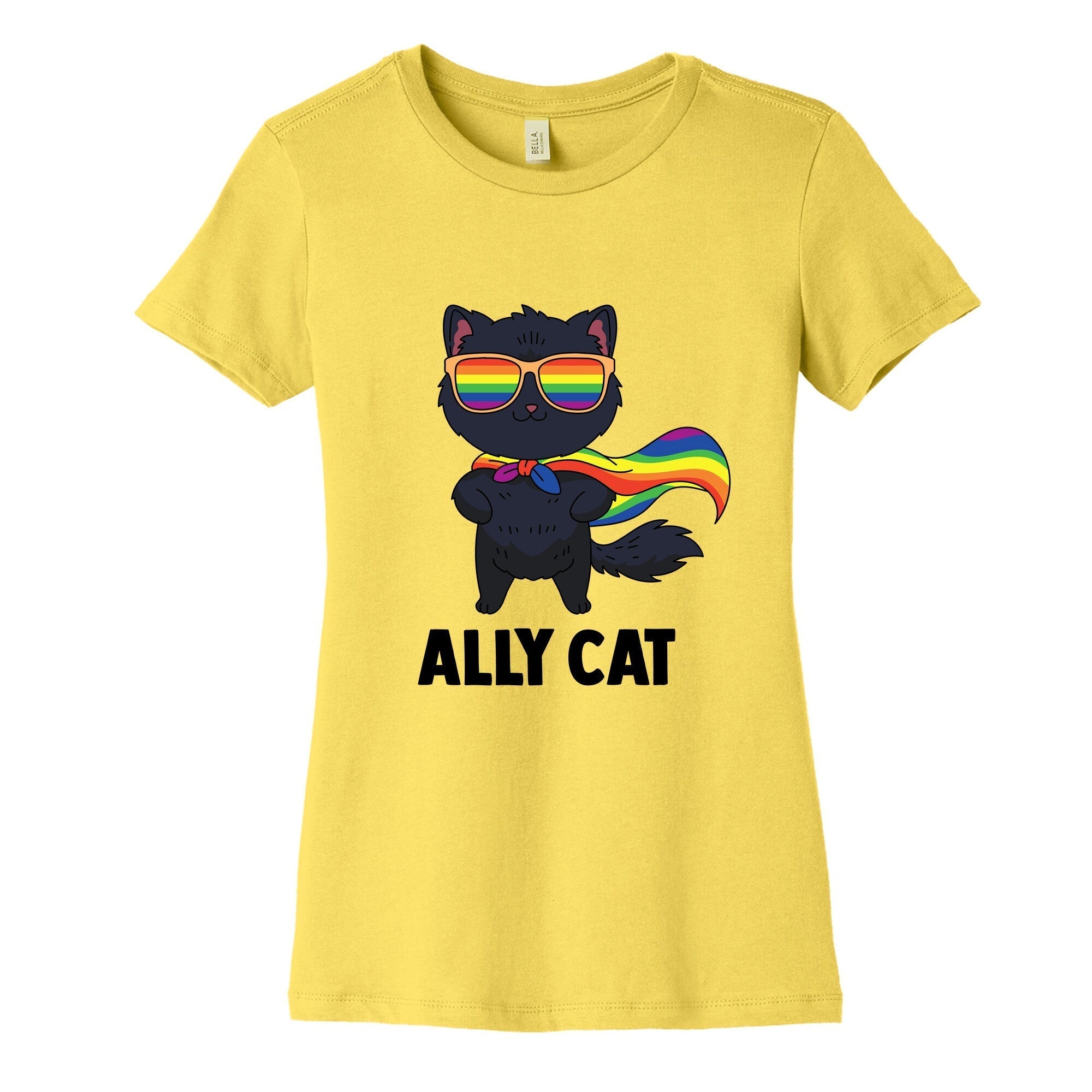 Ally Cat Womens Cotton Tee Hoodie, Sweatshirt | CoreVibeTees.com (Image 5)