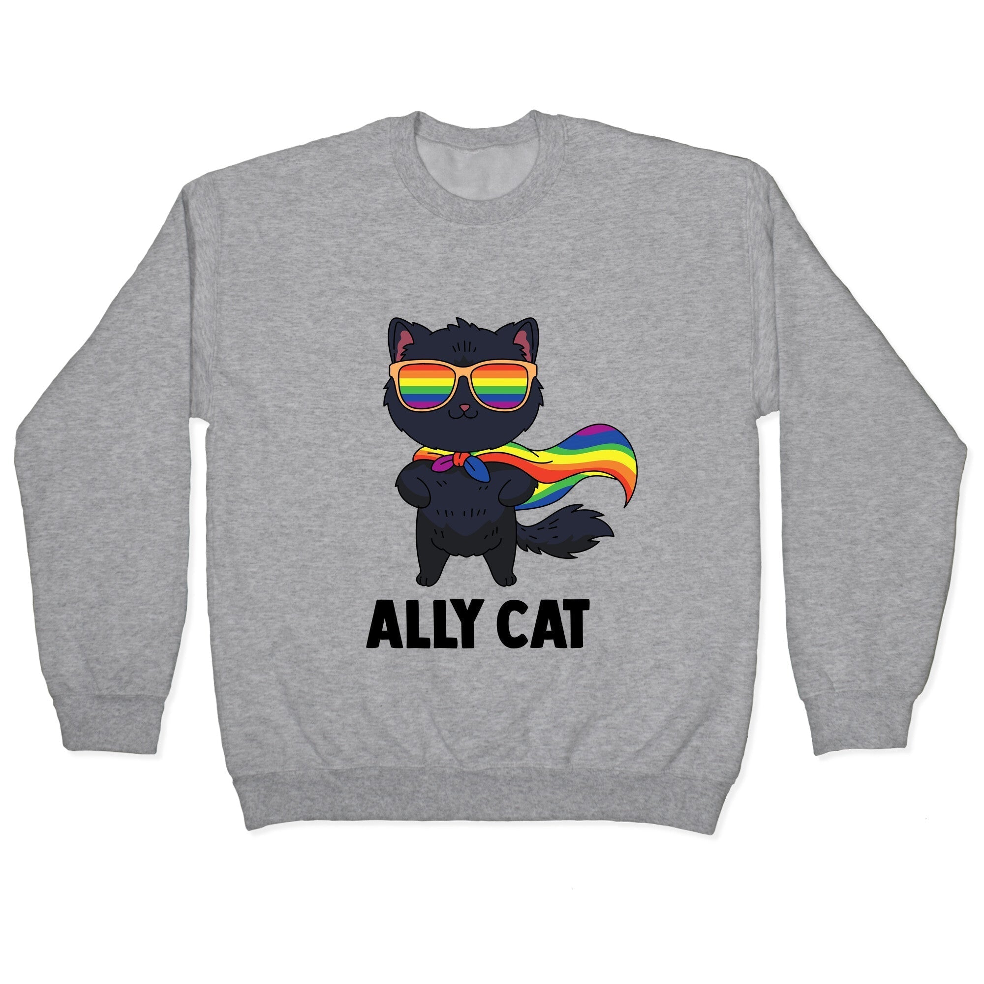 Ally Cat Crewneck Sweatshirt T-Shirts, Hoodie | CoreVibeTees.com (Image 1)