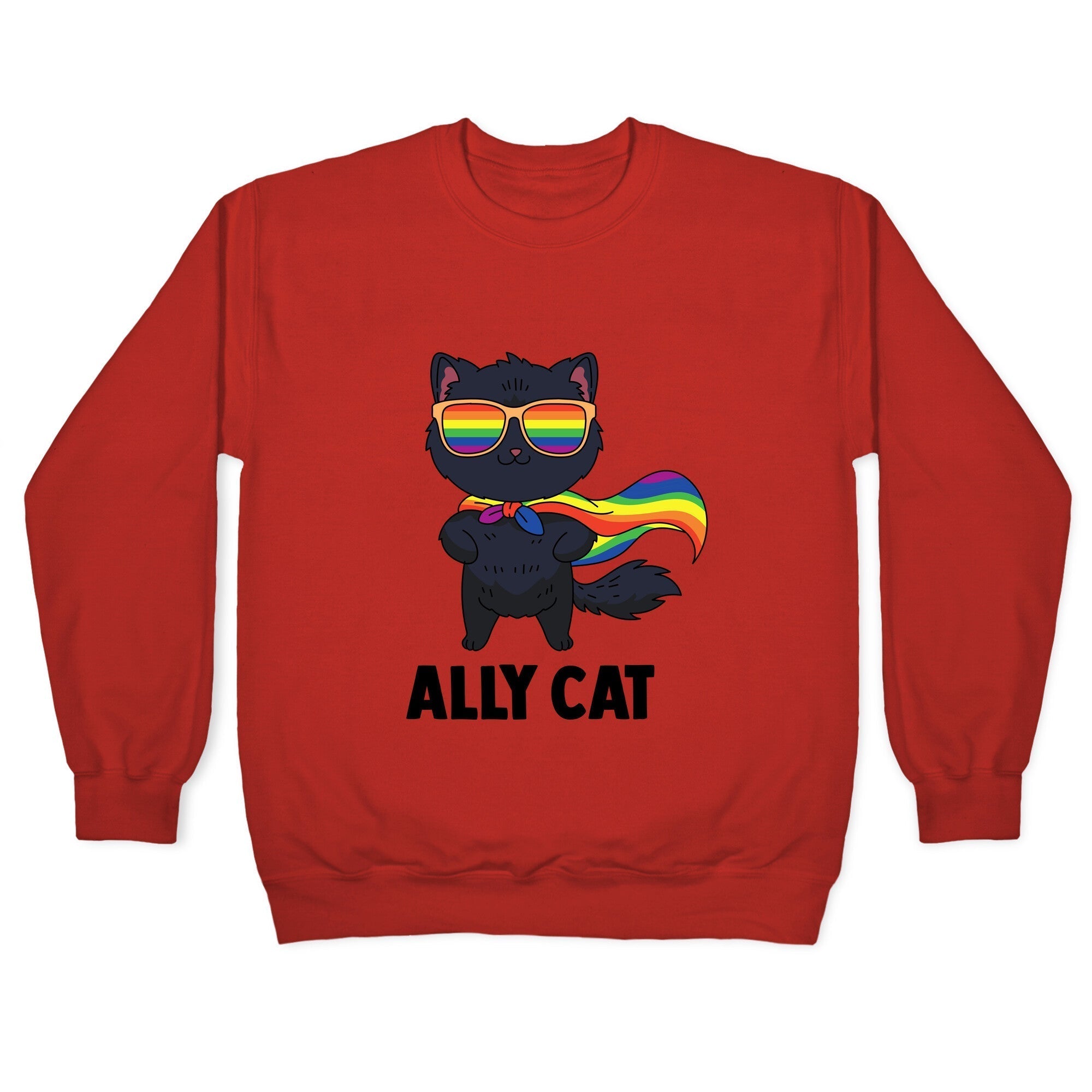 Ally Cat Crewneck Sweatshirt T-Shirts, Hoodie | CoreVibeTees.com (Image 3)