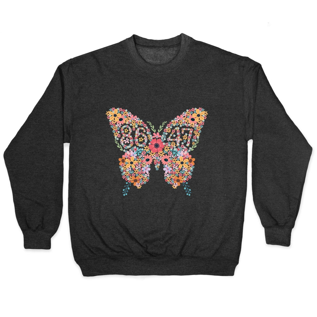8647 Anti Trump Butterfly Crewneck Sweatshirt T-Shirts, Hoodie | CoreVibeTees.com (Image 1)