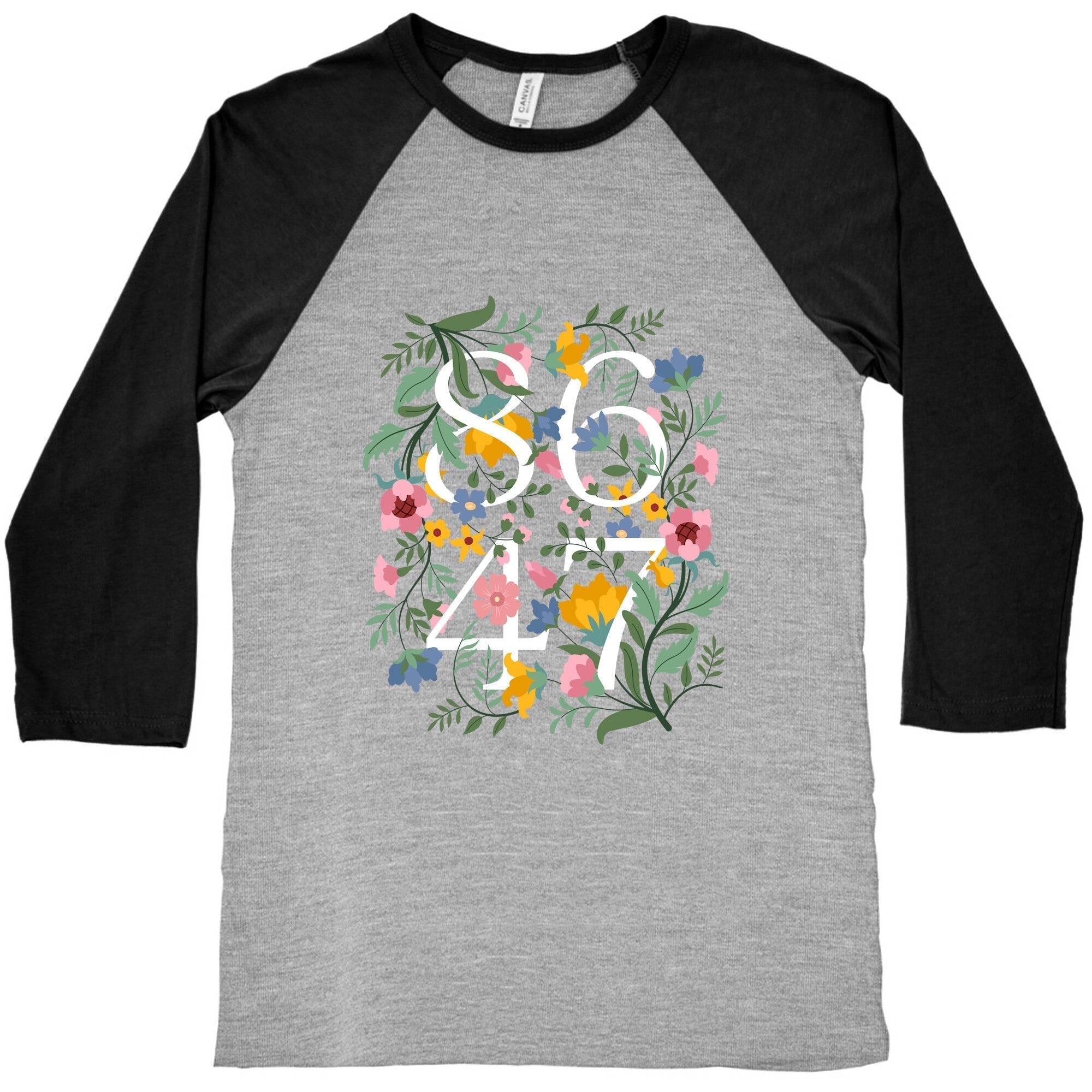 8647 Anti Trump Floral Baseball Tee Hoodie, Sweatshirt | CoreVibeTees.com (Image 2)