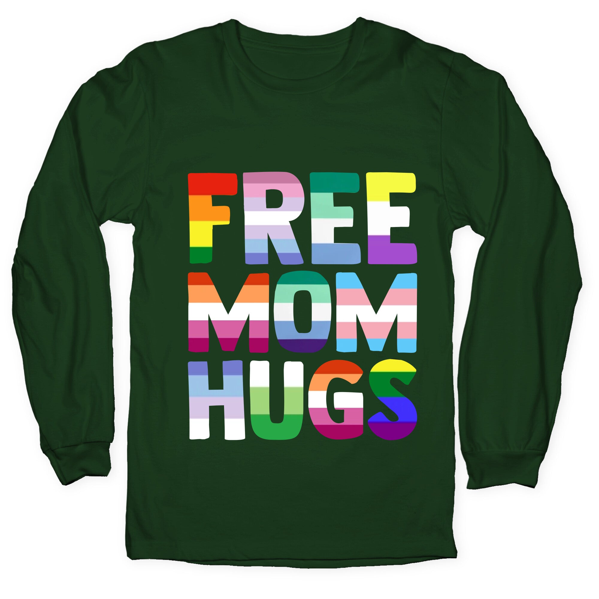 Free Mom Hugs Rainbow Longsleeve Tee Hoodie, Sweatshirt | CoreVibeTees.com (Image 3)