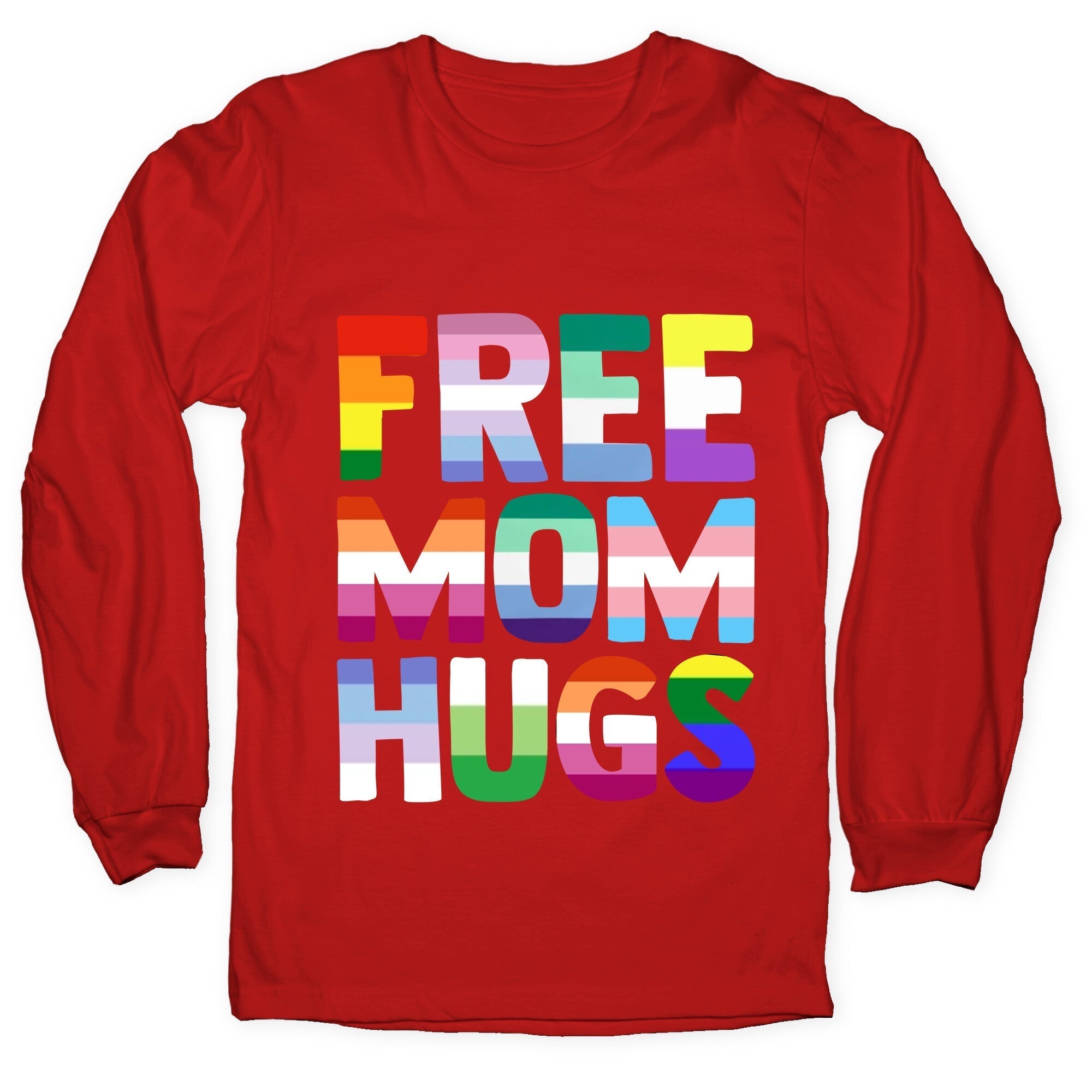 Free Mom Hugs Rainbow Longsleeve Tee Hoodie, Sweatshirt | CoreVibeTees.com (Image 5)