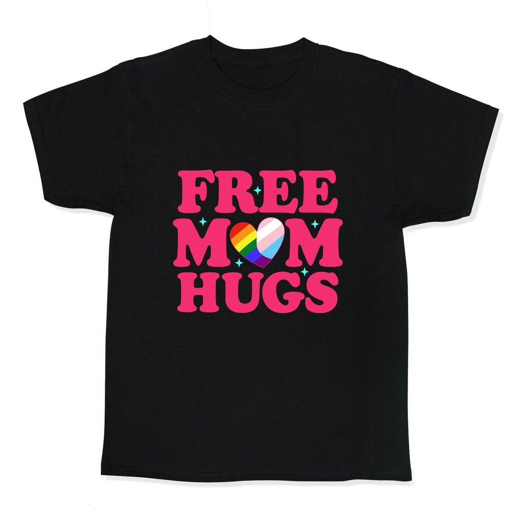 Free Mom Hugs Pride Kids Tee Hoodie, Sweatshirt | CoreVibeTees.com (Image 1)