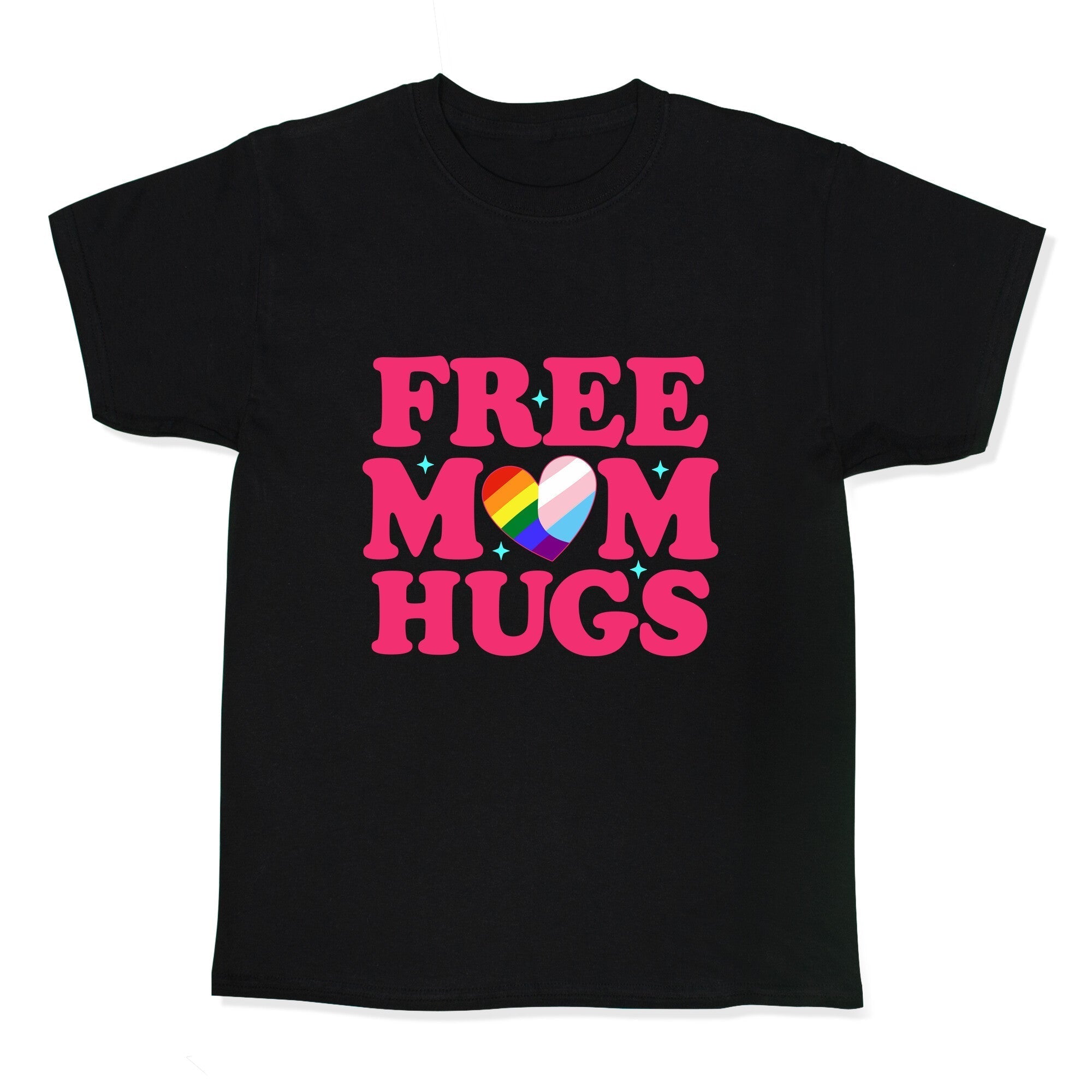 Free Mom Hugs Pride Kids Tee Hoodie, Sweatshirt | CoreVibeTees.com (Image 1)