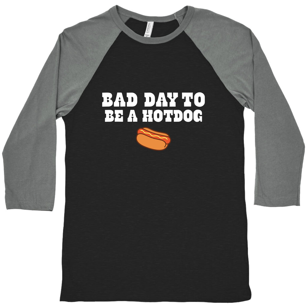 Bad Day to Be a Hot Dog Baseball Tee Hoodie, Sweatshirt | CoreVibeTees.com (Image 1)