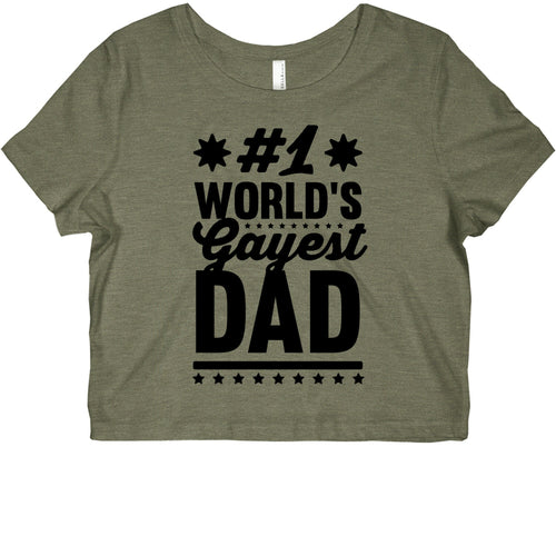 #1 World's Gayest Dad Graphic Baby Tee Hoodie, Sweatshirt | CoreVibeTees.com (Image 1)