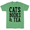 Cats, Books & Tea Unisex Triblend Tee Hoodie, Sweatshirt | CoreVibeTees.com (Image 1)