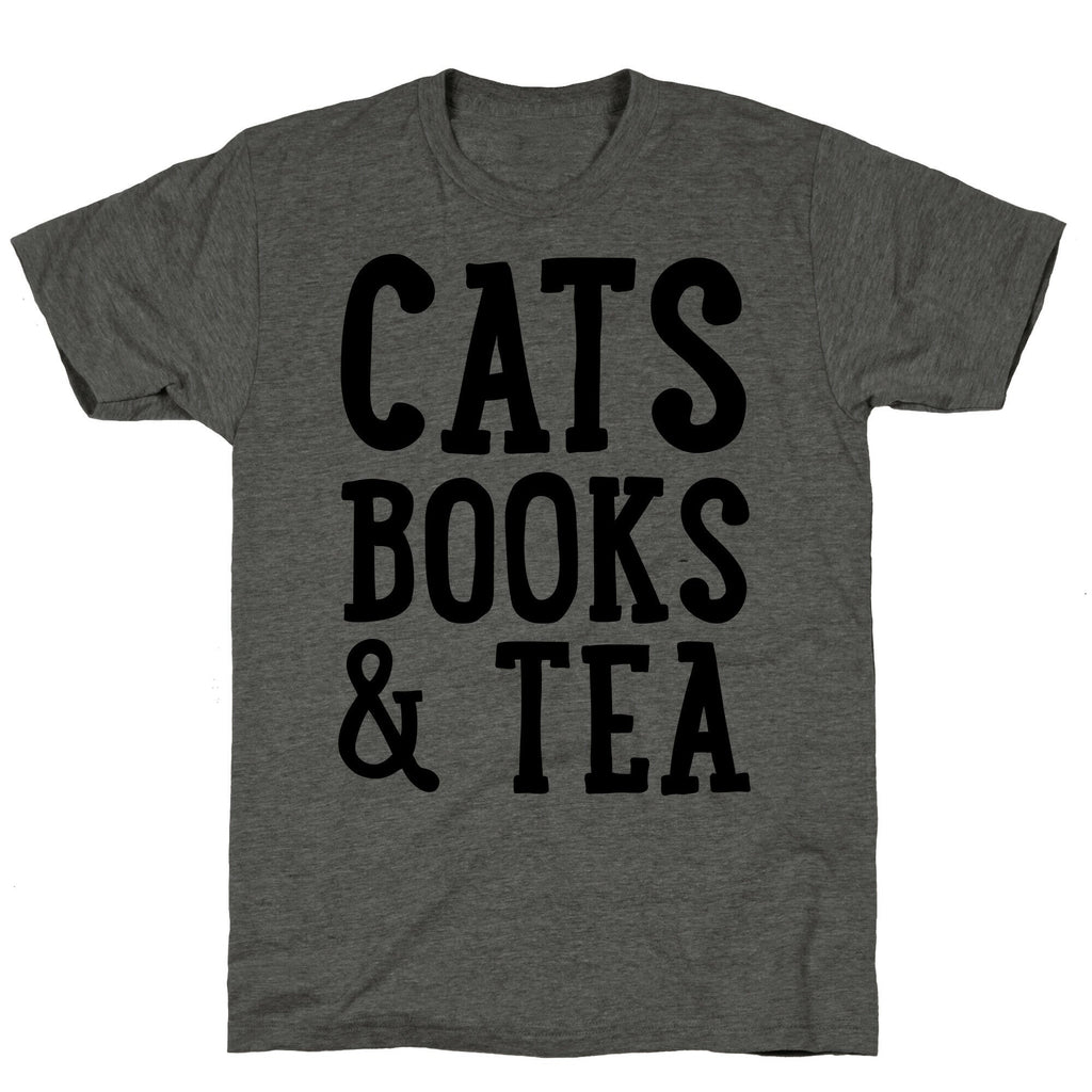 Cats, Books & Tea Unisex Triblend Tee Hoodie, Sweatshirt | CoreVibeTees.com (Image 2)